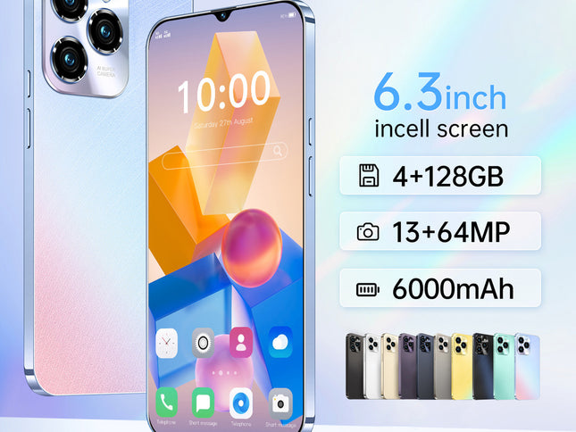 6.3inch HOT40 Unlocked Phone Dual SIM 4G Phone, Android Smartphone 4GB 128GB Rom