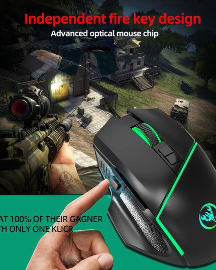 New wired 6400dpi adjustable lighting gaming mouse