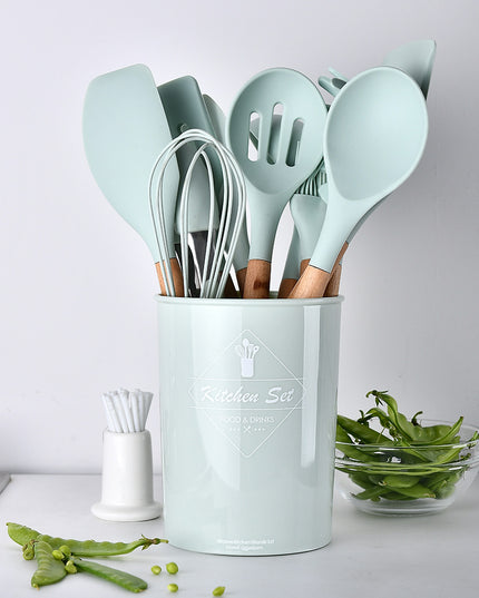 Silicone Kitchenware With Wooden Handle