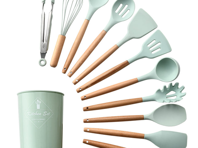 Silicone Kitchenware With Wooden Handle