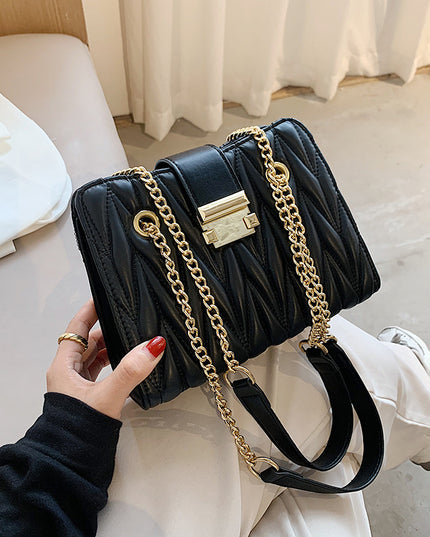 Pleated chain handbag