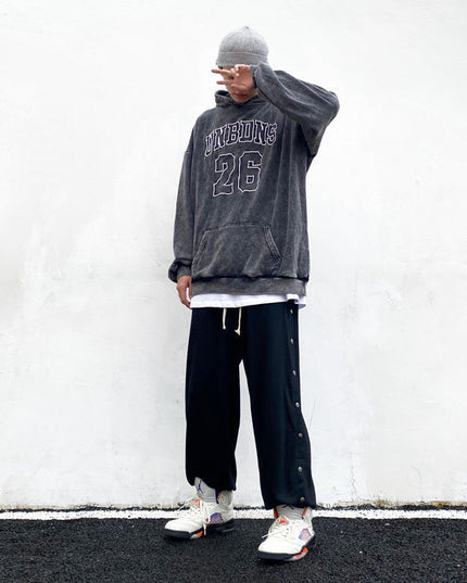 Retro sports jersey hoodie