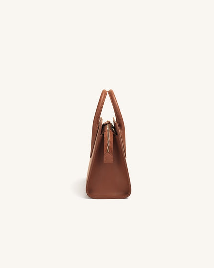 Commuter Small Square Bag With Single-Shoulder Leather Messenger