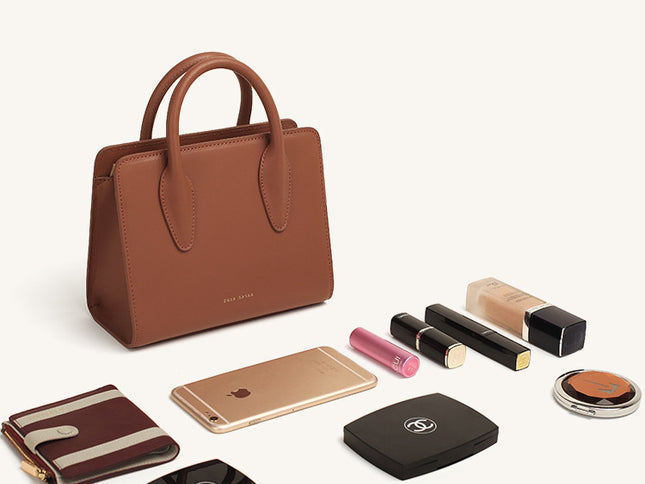 Commuter Small Square Bag With Single-Shoulder Leather Messenger