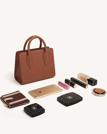 Commuter Small Square Bag With Single-Shoulder Leather Messenger