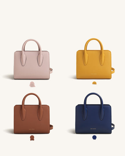 Commuter Small Square Bag With Single-Shoulder Leather Messenger