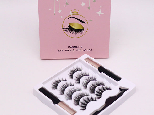Magnetic Eyelashes Eyeliner Set Long Lasting False Mink Waterproof Eye Lashes Extension Reusable Beauty Makeup Tool