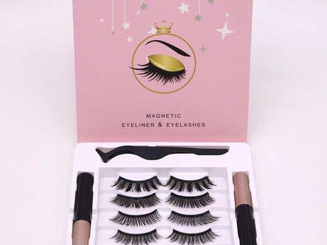 Magnetic Eyelashes Eyeliner Set Long Lasting False Mink Waterproof Eye Lashes Extension Reusable Beauty Makeup Tool