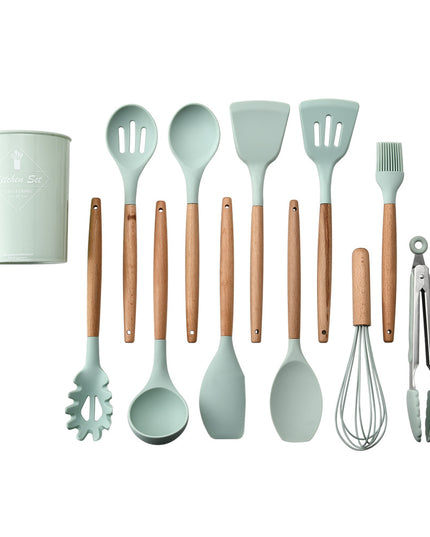 Silicone Kitchenware With Wooden Handle