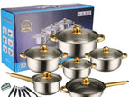 18PCS Gold Handle Stainless A