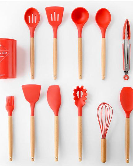 Silicone Kitchenware With Wooden Handle