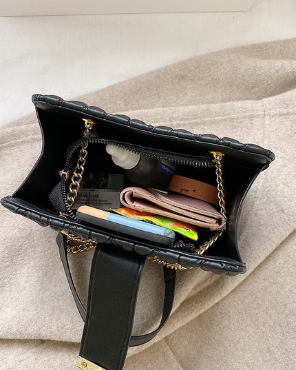 Pleated chain handbag