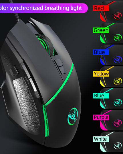 New wired 6400dpi adjustable lighting gaming mouse