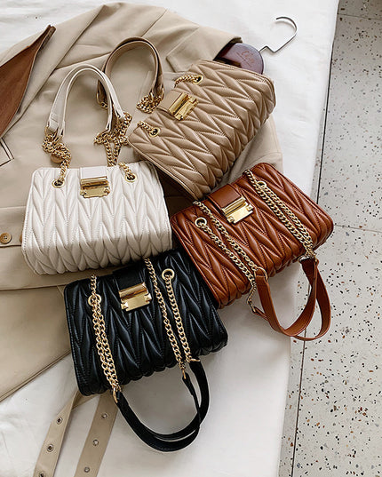 Pleated chain handbag