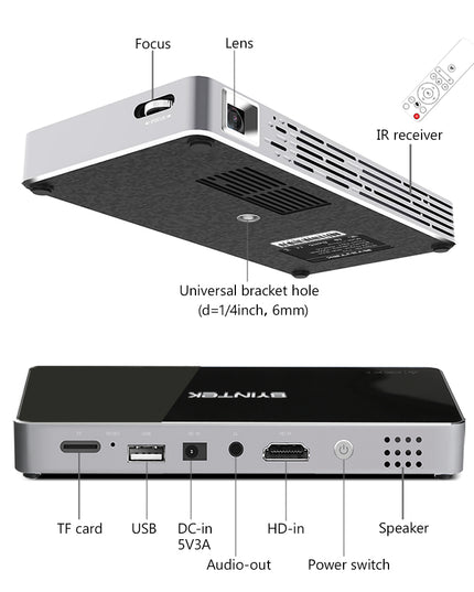 Benying P10 Rechargeable Mini Projector