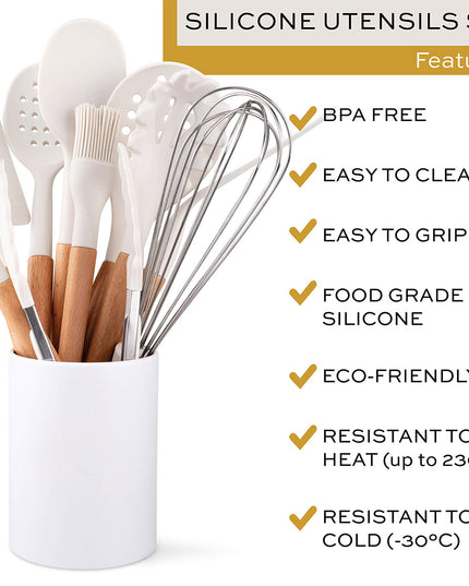 White Silicone Spatula Set Kitchen Tools