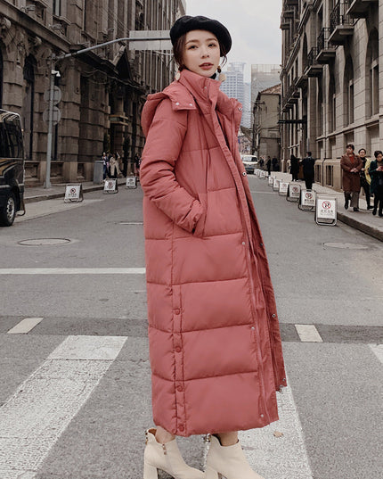 Women's Fashion Loose Temperament Below The Knee Cotton Clothes Hooded Jacket