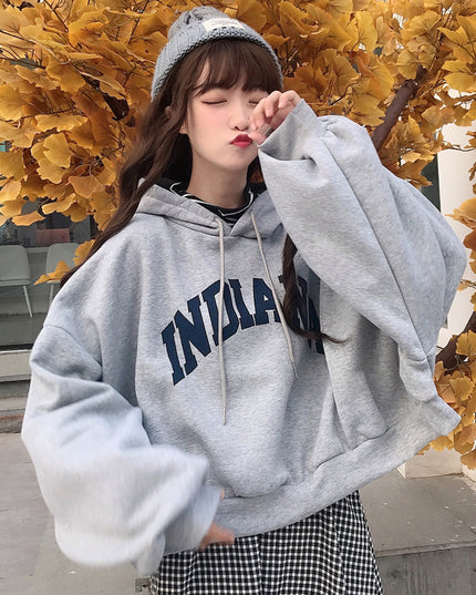 Sweatshirt Women's Hooded Pullover Thicken Plus Fleece Hoodie