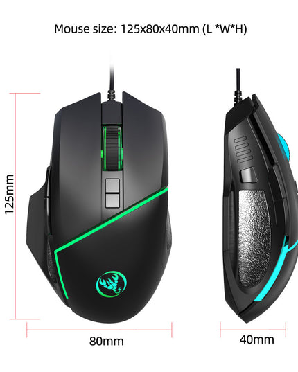 New wired 6400dpi adjustable lighting gaming mouse