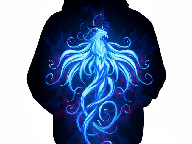 Flame Phoenix Series Hoodie Loose And Versatile Top