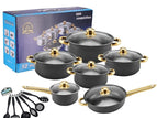 18pcs Gold Shank Black