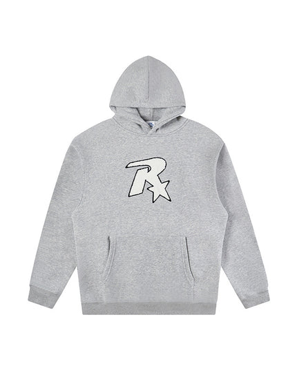 Star Embroidered Hooded Sweater Men's Coat