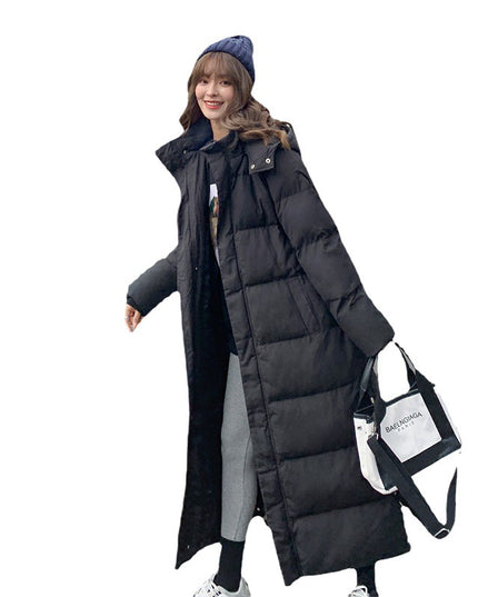 Women's Fashion Loose Temperament Below The Knee Cotton Clothes Hooded Jacket