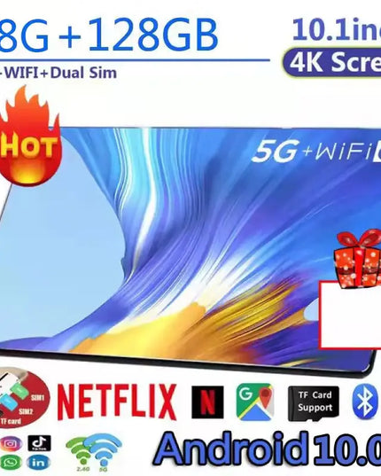 Fire Tablet 10 inch 10 Core 8G RAM 128GB ROM android 10.0