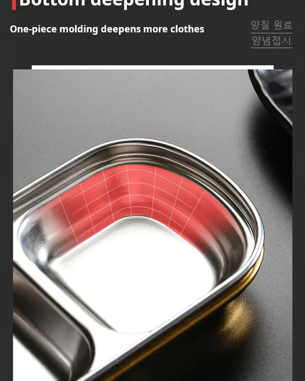 Stainless Steel Divided Dip Bowls Sauce Plate Seasoning