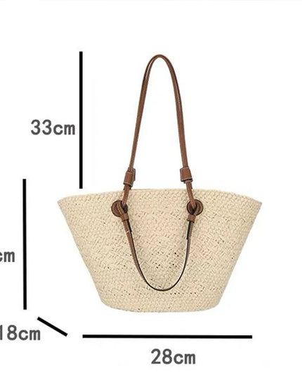 Handmade Straw Tote Bag Large Capacity Woven Brand