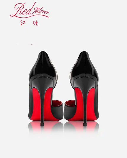 Elegant Hollow Women's High Heels Luxury Brand Black