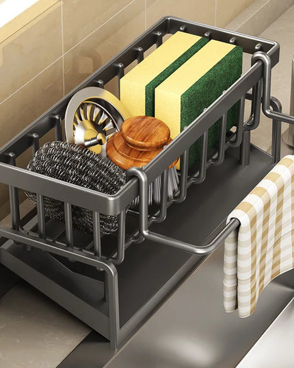 Kitchen Spice Storage Shelf with Drainage Rack