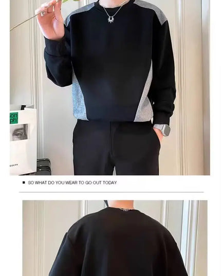 Spliced   sweatshirt Men's Spring Autumn New Round