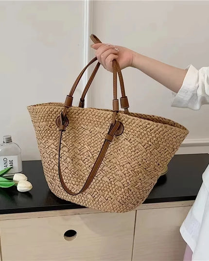 New Shoulder Bag Handmade Straw Woven Large Capacity