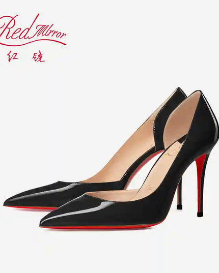 Elegant Hollow Women's High Heels Luxury Brand Black