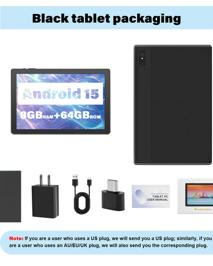 10.1"  Tablet Android 15 Tablet