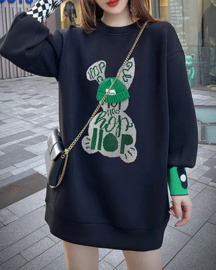 Sweatshirt for Women BlackGraphic Long