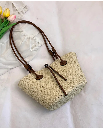 Handmade Straw Tote Bag Large Capacity Woven Brand