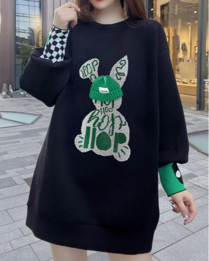 Sweatshirt for Women BlackGraphic Long
