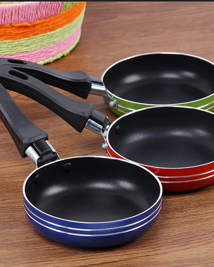 12cm/14cm/16cm Mini Frying Pan Non-Stick Steel Frypan Pot Saucepan