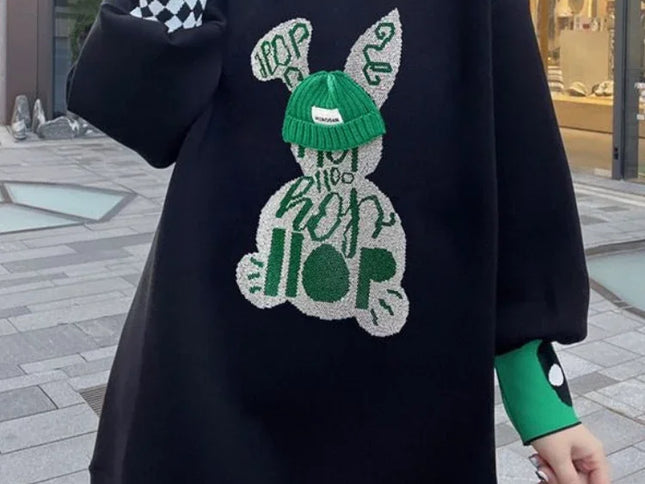 Sweatshirt for Women BlackGraphic Long