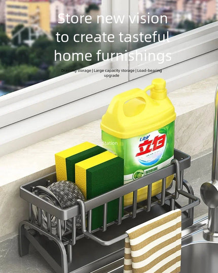 Kitchen Spice Storage Shelf with Drainage Rack