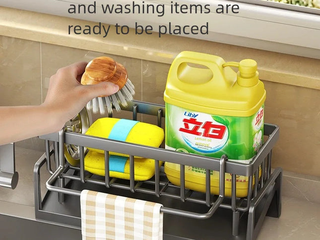 Kitchen Spice Storage Shelf with Drainage Rack