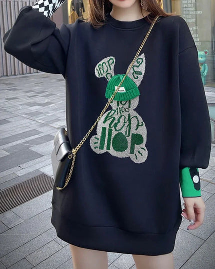 Sweatshirt for Women BlackGraphic Long