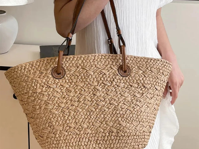 New Shoulder Bag Handmade Straw Woven Large Capacity