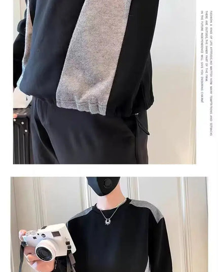 Spliced   sweatshirt Men's Spring Autumn New Round
