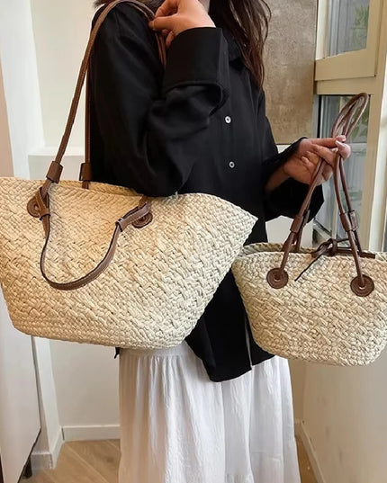 New Shoulder Bag Handmade Straw Woven Large Capacity