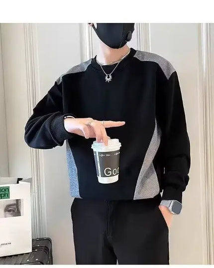 Spliced   sweatshirt Men's Spring Autumn New Round