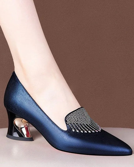 FHC Cowhide Leather Women Mid Heels