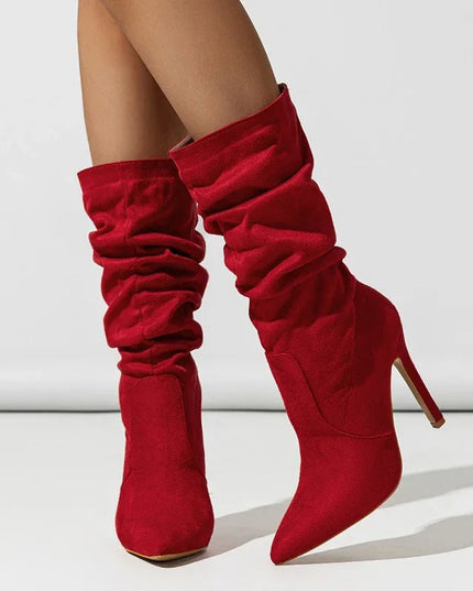 Eilyken New Design Pleat Thin High Heels Women Ankle